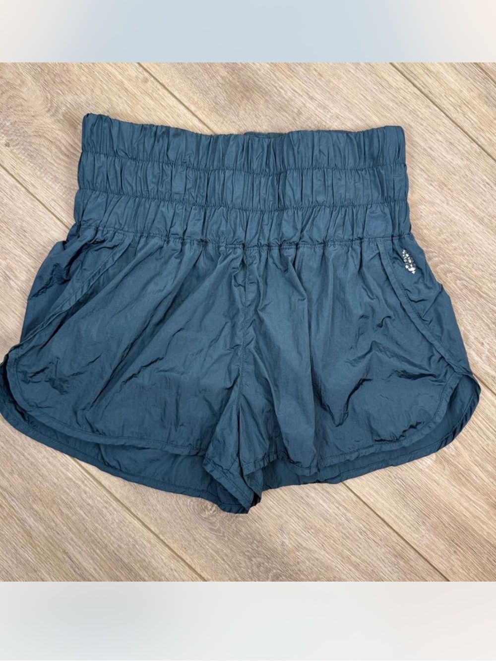 Free People High-Waist Women’s Elastic Waist Shorts - Dark Teal